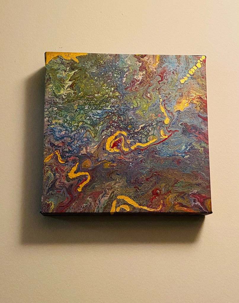 Acrylic pour painting on gallery depth canvas. 